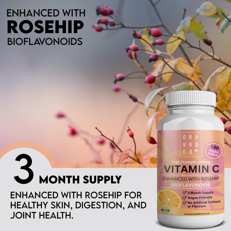 Vitamin C 500 mg Enhanced with Rosehip Bioflavonoids, 3 Month