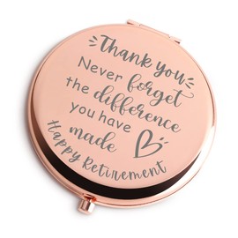 Retirement Gifts for Women Rose Gold Travel Cosmetic Mirror Inspirational Gifts for Coworker Teacher Nurse Doctor Friends Boss Employee for Going Away Farewell Coworker Goodbye Unique Gifts