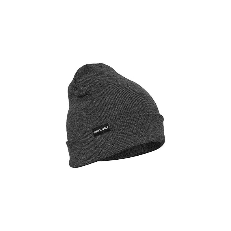 Urban Classics Basic Flap Beanie, Charcoal, One Size