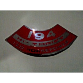 jim osborn reproduction Reproduction Chevy 194/120hp Hi-Thrift Air Cleaner Decal