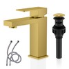 KENES Brushed Gold Bathroom Faucets, Modern Single Hole Lavatory Vanity