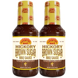 Country Bob's Hickory & Brown Sugar Barbecue Sauce - Smoky Sweet Bacon-Inspired Flavor, Hickory Smoke Infusion, Grilling, Dipping, 18oz Each (2-Pack)