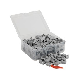 Q-Bricks Classic Bausteine-Box | 300 STK. Grundbausteine in 5 Formen | Farbe: Fenstergrau | Verpackt in Einer wiederverwendbaren Box | 100% kompatibel | Hergestellt in der EU