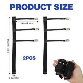 MSMXCS Men's Shirt Stays 2 Pack,Elastic Adjustable Shirt Garters with Heavy-Duty Locking Non-Slip Clips,Shirt Tucker Shirt Suspenders for Professional Military Police and Office Wear(Black)