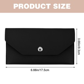 YUXIANLB Cash Envelopes Bag, Money Bag Pouch PU Leacher Cash Money Pouch Cash Wallet Envelope, Reusable Budget Envelope for Wedding Birthday Graduation Cash Check Billing (Black)