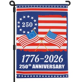 250th Anniversary USA Garden Flag - Double Sided Patriotic Decor