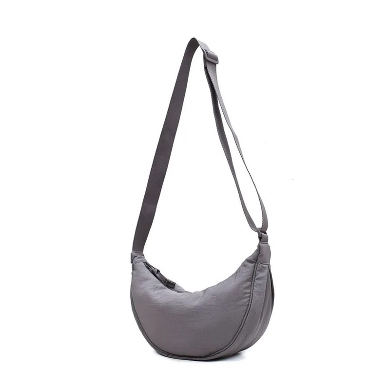 Nylon Crescent Crossbody Bag for Women – Lightweight Slouchy Hobo