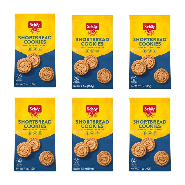 Schar - Shortbread Cookies - Certified Gluten Free - No GMO's, Lactose, Wheat or Preservatives - (7.1 oz) 6 Pack