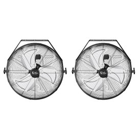 Simple Deluxe 20 Inch High Velocity 3 Speed, Black Wall-Mount Fan