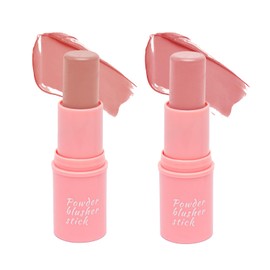 2 PCS 3 in 1 Cream Blush Stick, Cream Blusher for Cheeks Lips Eyes, Long-Lasting Blush Stick for Mature Skin, Waterproof Blendable Blushers for Makeup, Cream Contour Stick for Long Lasting Natural