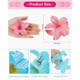 FUGLUS 8 Stück Blumen Haarspangen,Bunte Blumen Haarnadeln für Damen,Hawaii Haarspange Haarschmuck,Rutschfeste Kunststoff Haarspangen,Geschenke für Mädchen und Damen