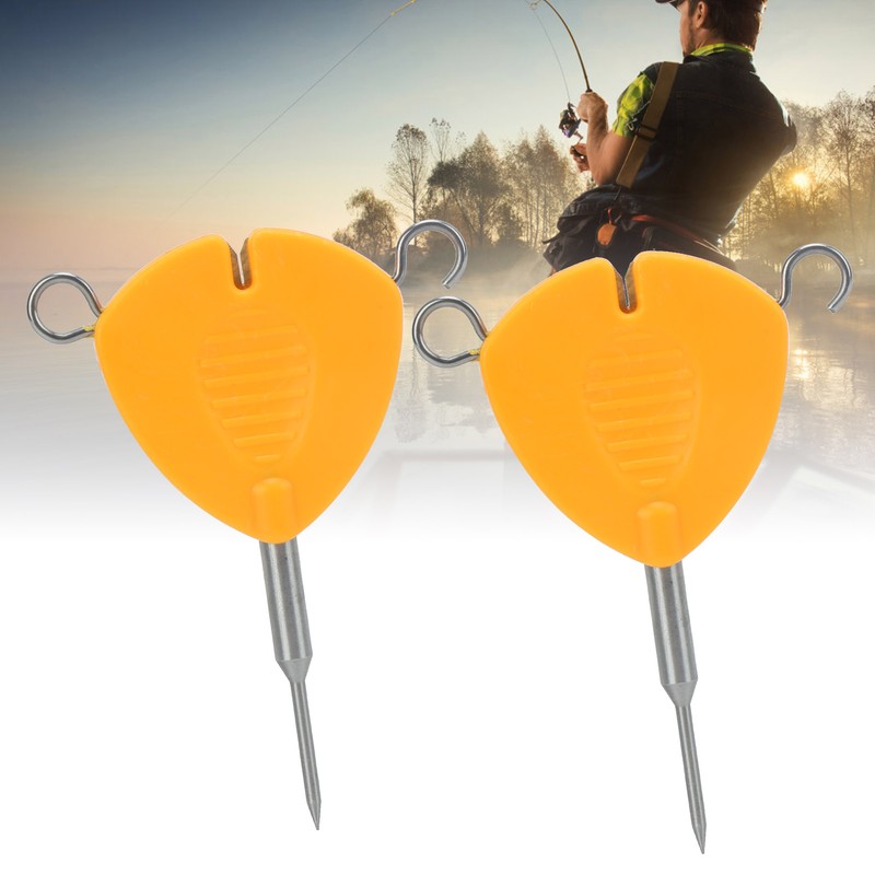 2Pcs Portable Fishing Bait Needle Hook Knot Puller Fishing Baiting