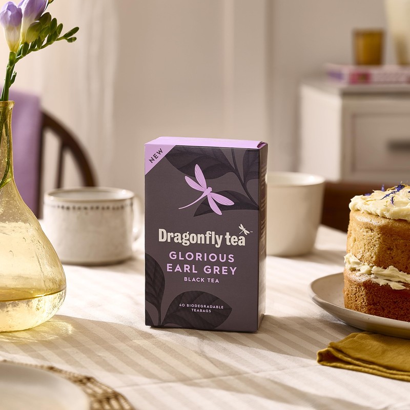 Dragonfly Glorious Earl Grey Black Tea, 4 x 40 Organic