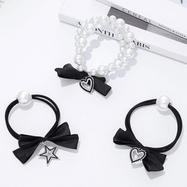 Bouory Soft Big Hair Scrunchies Polka Dot Hair Ties Red Bandana Scrunchies Elastics Thick Ponytail Holders for Women and Girls 4PCS (Type I), red, green, white, purple