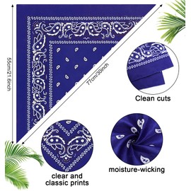 YSense 14 pieces Bandanas Paisley Print Novelty Headband Cowboy Headwraps Scarfs Hair Head Bandana for Women Men Boy Girl