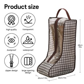 2pcs Boot Bag Shoe Bag Boot Storage Riding Boot Bag Shoe Bag Travel Portable Boot Bag Dustproof Suitable for Home and Travel with Carry Handles at the Top, bronze, shoe storage bag