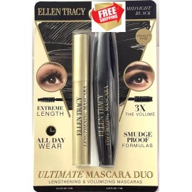 Ellen Tracy Mascara Duo 3X Volumizing & Extreme Lengthening  ~  Black All day