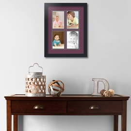 Art to Frames Double-Multimat-44-815/89-FRBW26079 Collage Photo Frame Double Mat with 2-3.5x5 Openings and Satin Black Frame