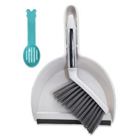 PINVNBY Mini Dustpan and Brush Set, Pet Cage Cleaner for Guinea Pigs Chinchillas Hamster Rabbits Hedgehogs etc, Hand Broom and Dustpan Set with Sand Scooper for Animals Waste (3 Pack White)