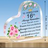 JMIMO 16th Birthday Gifts for Girls Inspirational 16th Transparent Heart