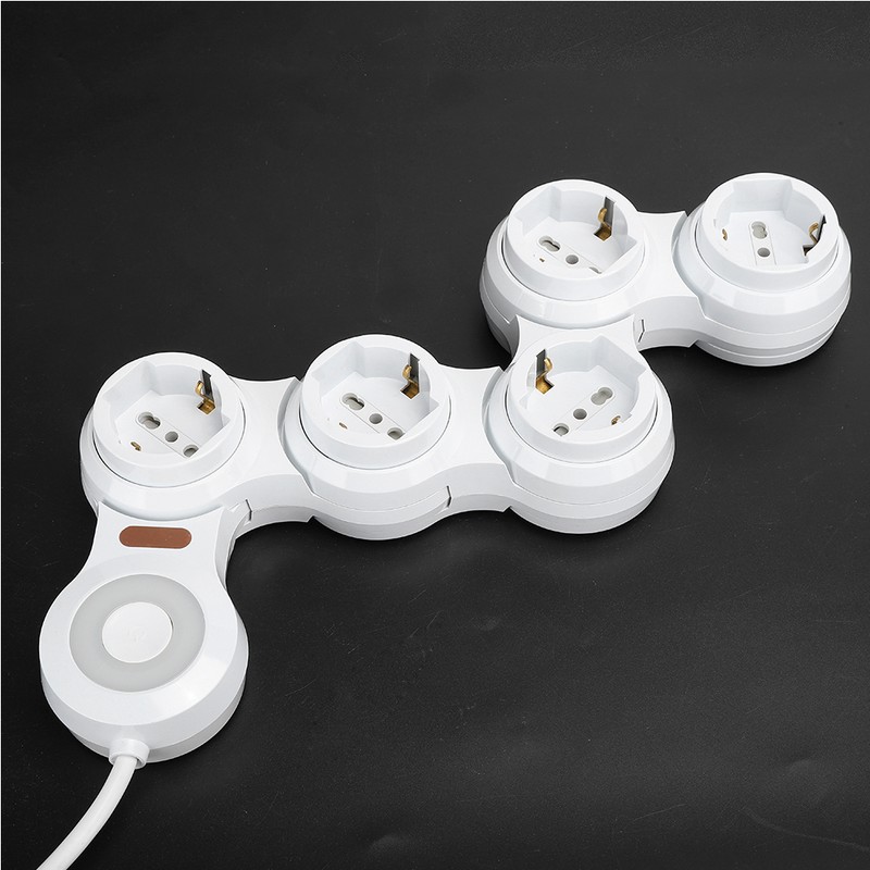 Power Strip Deformation 5 Concave Jack 10A with Power Indicator
