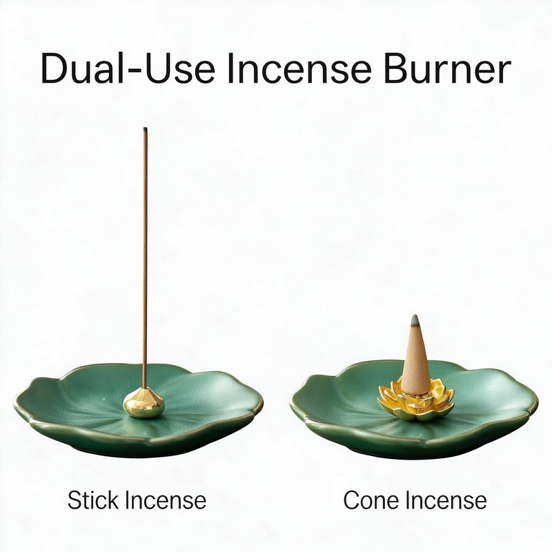 3.54” Cute Ceramic Incense Holder, Portable Ceramic Incense Stick Holder,