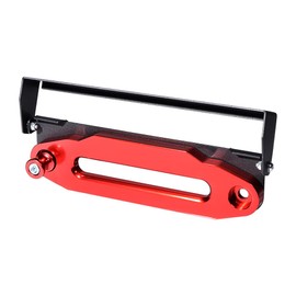 AMOPACORP 10 inch RED Hawse Fairlead 8000-15000 LBs + 254mm Flip-Up Mounted License Plate Holder + Winch Rope Hook Stand Kit (Red/Black, 3" Width)