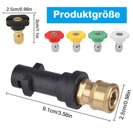 Pressure Washer Adapter, 1/4 Quick Connect Female Fitting, High Pressure Washer Coupler Quick Release Hose Pipe Connecting Parts Pressure Washer Adapter for Karcher