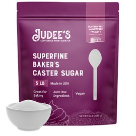 Judee's 8 Pack Superfine Caster Sugar - 5 lbs (40 lbs Total) - Delicious and 100% Gluten-Free - Bakers Sugar for Homemade Treats, Baked Goods, and Toppings - Airy and Smooth