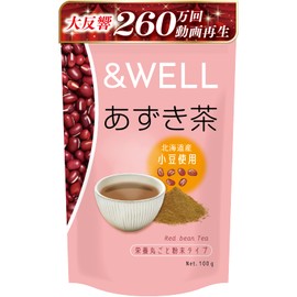 &WELL Azuki Tea, Made in Hokkaido, Whole Nutrition, Powdered Tea, Pesticide Residue Tested, Additive-Free, Caffeine-free Potassium, 3.5 oz (100 g) (1)