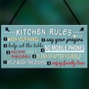 RED OCEAN Funny Rustic Kitchen House Rules Home Decorative Hanging