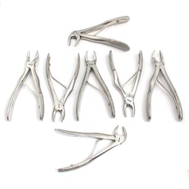 AAPROTOOLS Pedo/Child Extraction Forceps Dental Instrument Set, 7 Pieces, German Grade Stainless Steel A+ Quality