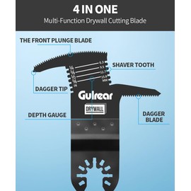 5 Pack Oscillating Drywall Blade for Swing Tools, Multifunction Features Drywall Blade, Drywall Saw. Ideal for Making Cuts Out on Drywall, Electrical Boxes and Recessed Lighting.