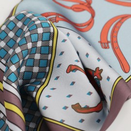 vimate Horse Silk Scarf for Women-Summer Fashion Red Purple Silk Feeling Scarf Hairscarf Hair Ribbon Headband Belt Purse Scarf(Style 76)