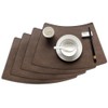 Leather Round Table Washable Placemats, Thick Faux Leather Heat Resistant