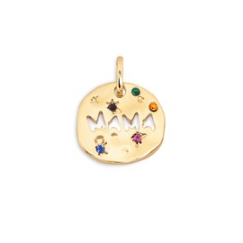 SINGULARU - Charm Mother - Charm made of 18 carat gold-plated brass - Charm can be combined with necklace - Women's jewellery, Gold