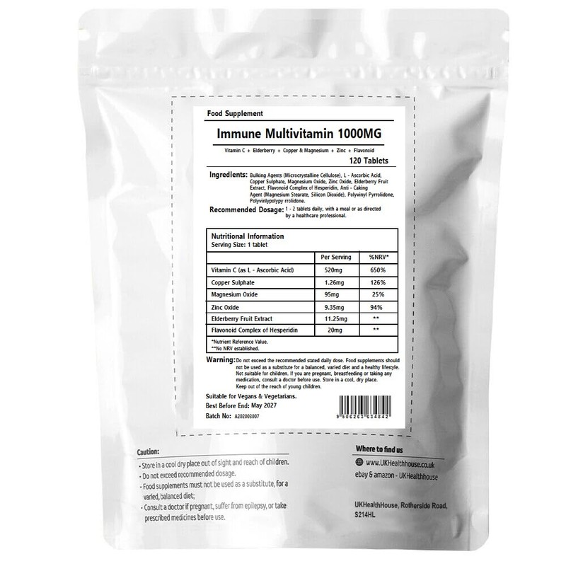 UKHealthHouse High Strength Vitamin C, Copper, Magnesium & Zinc with