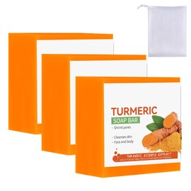 Kurkuma Seife, 3PCS 100% Natürliche Handgemachte Kurkuma-Seifenstücke Gesicht & Körper, Feuchtigkeitsspendend Seife Stück Naturkosmetik, Soap Bar Alle Hauttypen, Porenverkleinerung & Tiefenreinigung