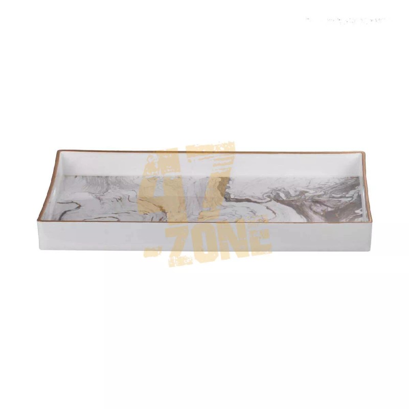 47-Zone Plastic S/2 Effra Rectangular Trays White Marbled Indoor Tabletop