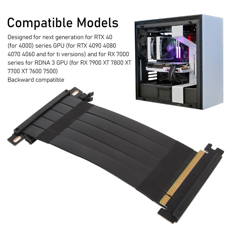 PCIE 4.0 X16 Riser Cable High Speed Flexible Double Sided