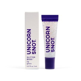 UNICORN SNOT Glitter Lip Gloss - Sparkly Lip Shine - Stocking Stuffers for Women, Gifts for Teen Girls - Vegan & Cruelty-Free Non-Sticky Formula Gloss Glitter Makeup - Holographic Silver (Disco)