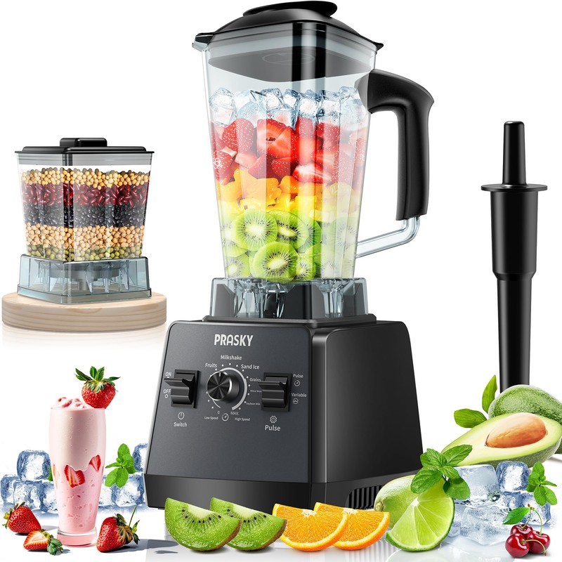 Professional Blender,Smoothies Blenders, PRASKY Max.2400Watts/1000Watts Blender and Grinder Combo 25000RPM