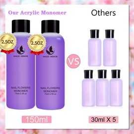 MAGIC ARMOR Acrylic Liquid Monomer for Acrylic Gel nails Professional Acrylic Liquid for Acrylic Powder acrylic liquid Low odor Liquid Monomer Nail System For Acrylic Nails Extension Quick Dry Time