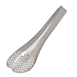 Sori Yanagi Asymmetrical Design Tongs, Fits Any Angle of Bowls and Fry Pans, High-Function Stainless Steel Tongs, Perforated for Water Drainage, Seamlessly Molded for Easy Cleaning and Hygienic Use