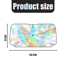 Sandfren Car Windshield Sun Shade Umbrella, Foldable Automotive Sunshade Cover for Block UV Rays & Heat, Vehicle Interior Front Window Protector Accessories, Universal for Vehicles (Folding Handle)