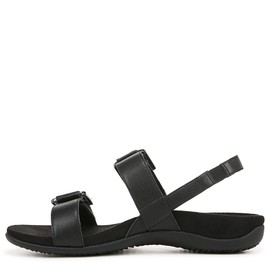 VIONIC Women's Reese Slingbacks Heeled Sandal, Black Leather, 9.5