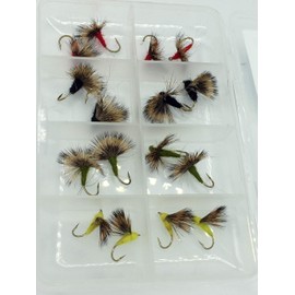 BestCity Fly Fishing Premium Comparadun Dry Flies 16 Pack Includes Fly Box #311 Trout