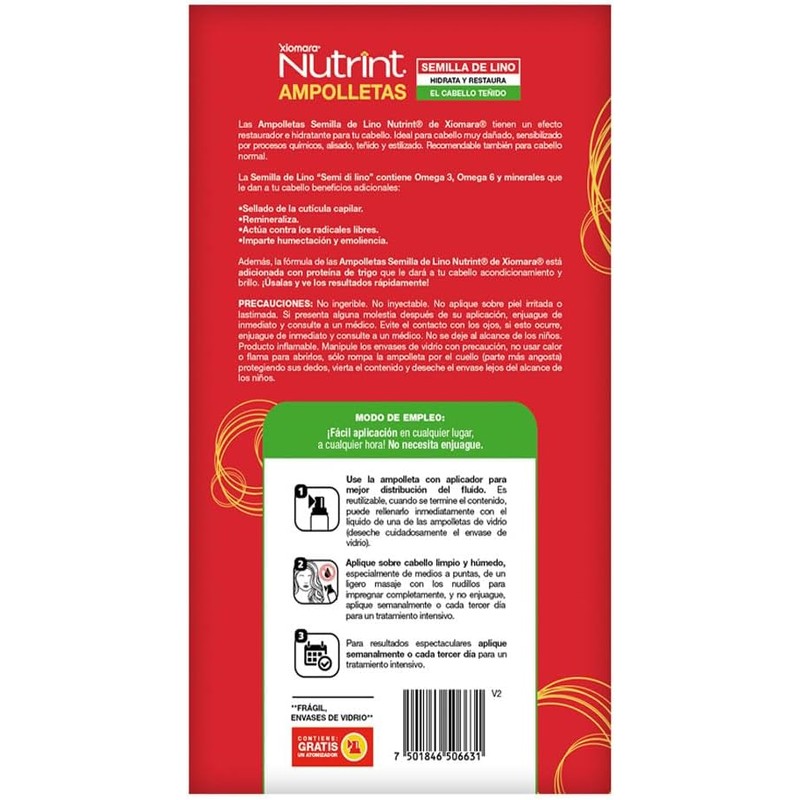 Xiomara Nutrint ampolletas Semilla de Lino