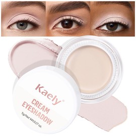Kaely Cream Single Eyeshadow Makeup, Bright Nude Matte Highly Pigmented Monochrome Eye Shadow Pallette, Waterproof Natural Mini Eyeshadow Brightener, sombras en crema para ojos, Blendable, R01