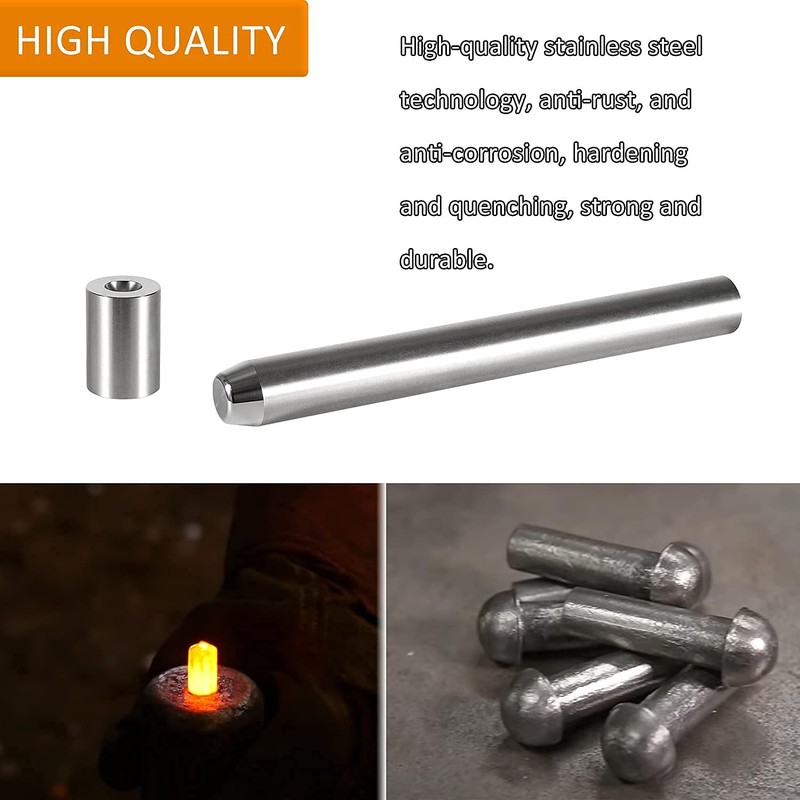 Heavy Duty Blacksmith Rivet Doming Tools Heading & Bottom for